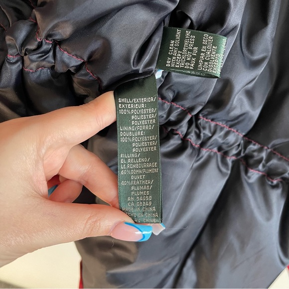 LAUREN RALPH LAUREN Red Down Fill Faux Fur Hood Cinch Waist Puffer Winter Jacket - Picture 14 of 14